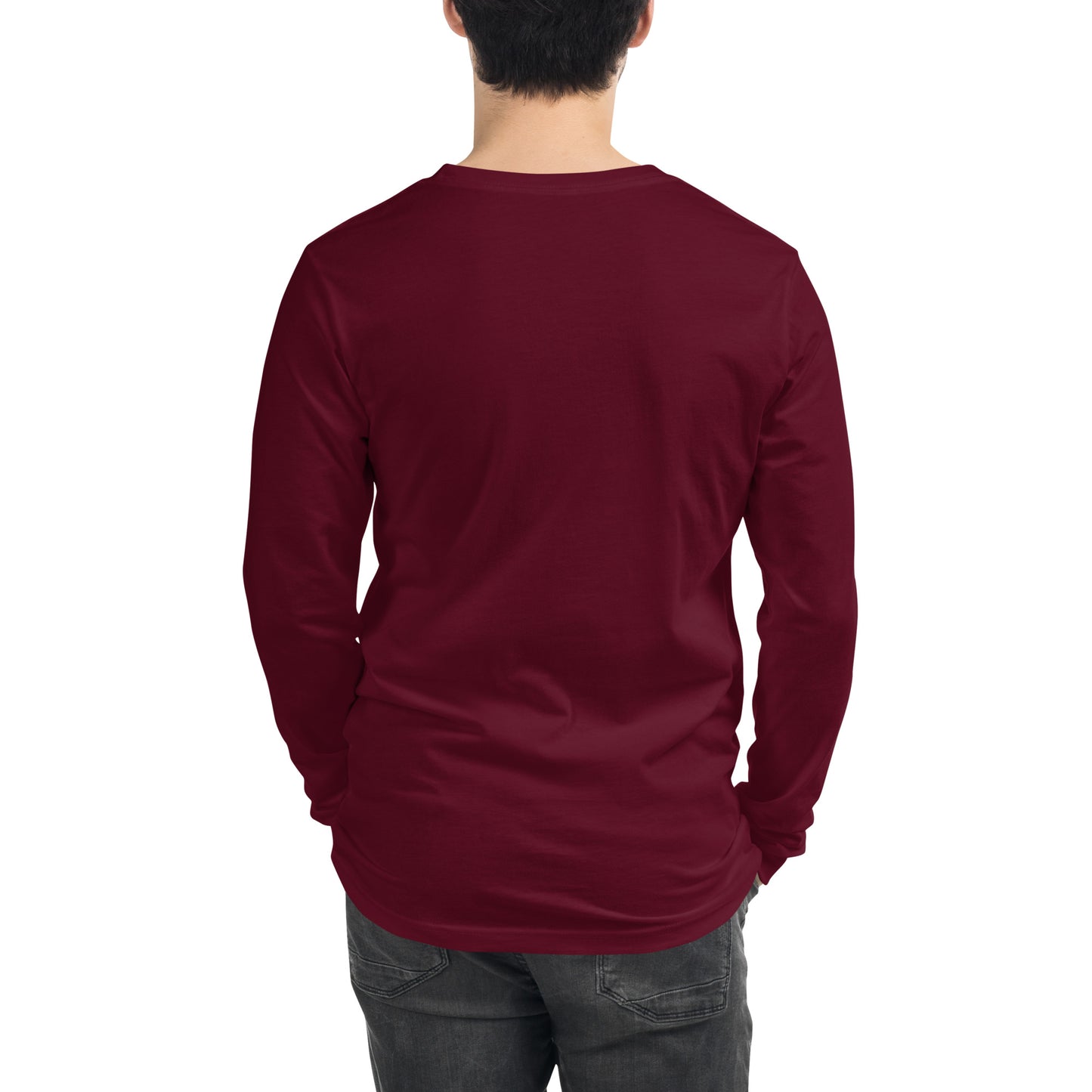 Haunted Halloween House Unisex Long Sleeve Tee from Rare Plus Apparel – unique movie & pop culture inspired design.