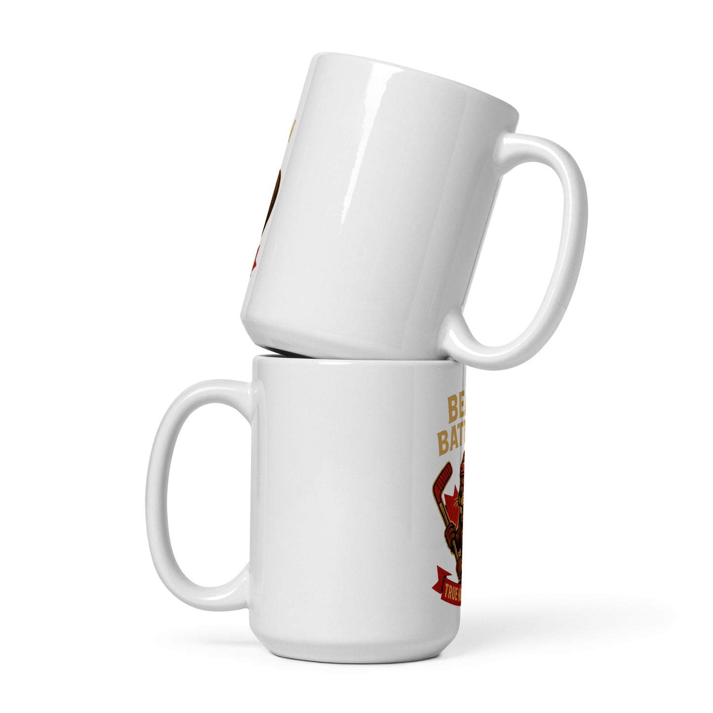 Beaver Battalion – True North Defender White glossy mug from Rare Plus Apparel – unique movie & pop culture inspired design.