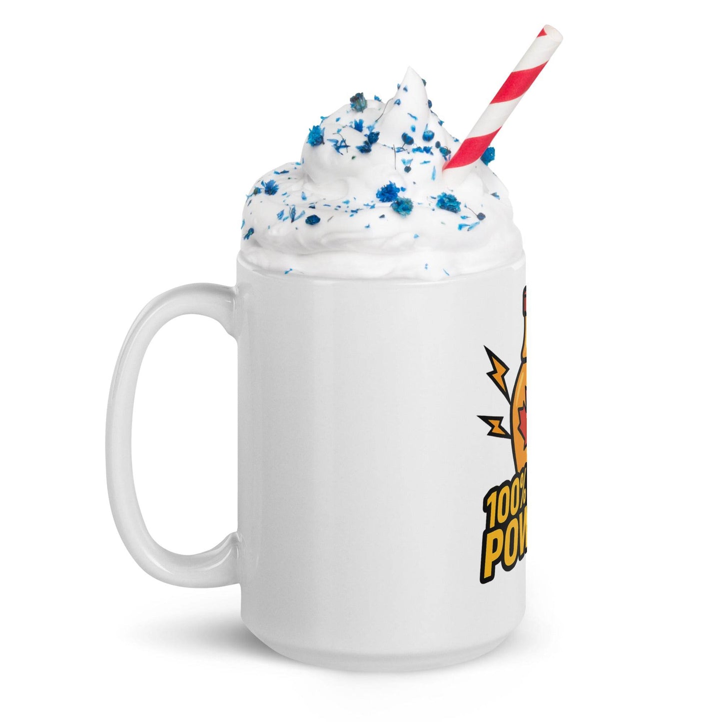100% Maple Powered White glossy mug from Rare Plus Apparel – unique movie & pop culture inspired design.