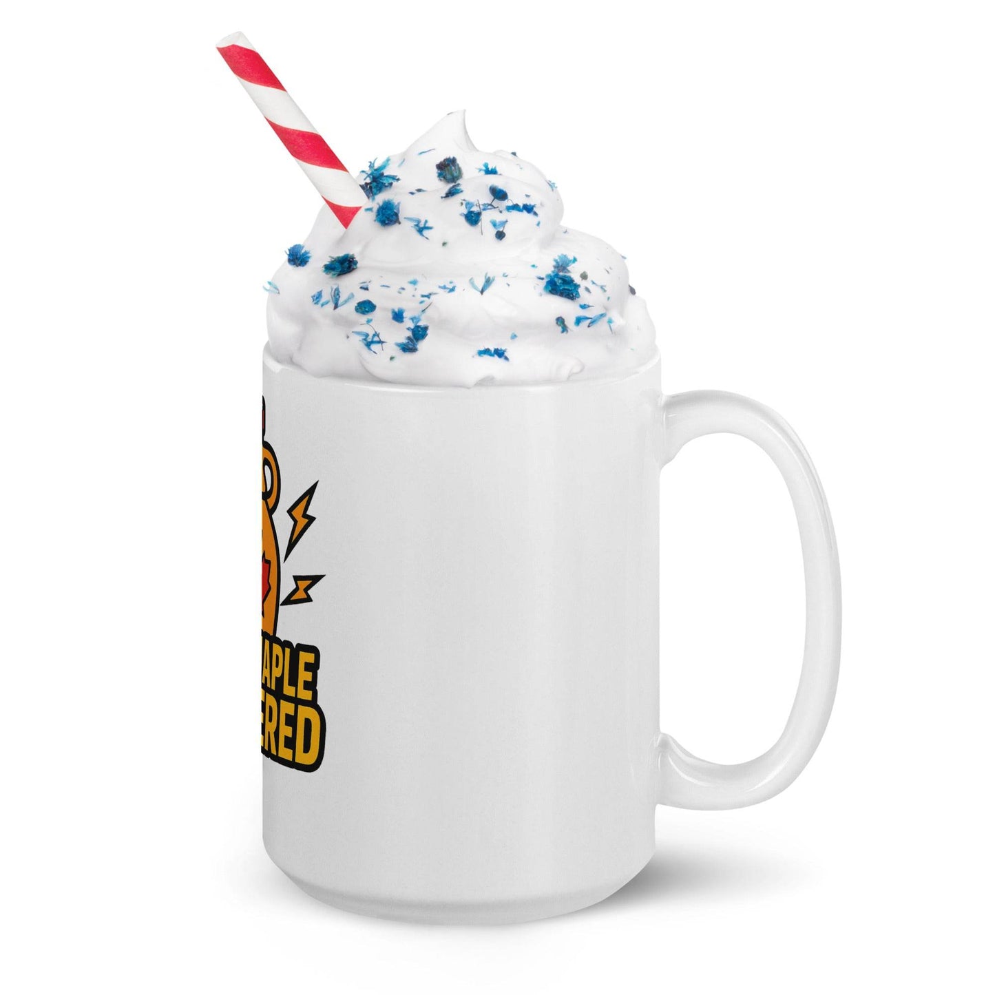 100% Maple Powered White glossy mug from Rare Plus Apparel – unique movie & pop culture inspired design.