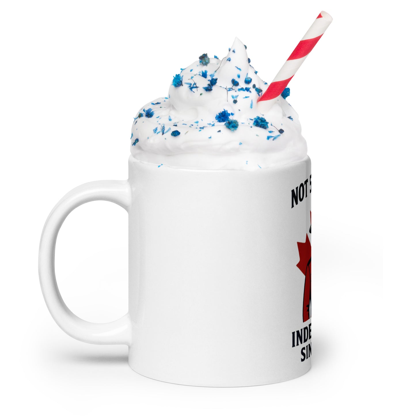 Not 51st State Mountie White glossy mug from Rare Plus Apparel – unique movie & pop culture inspired design.