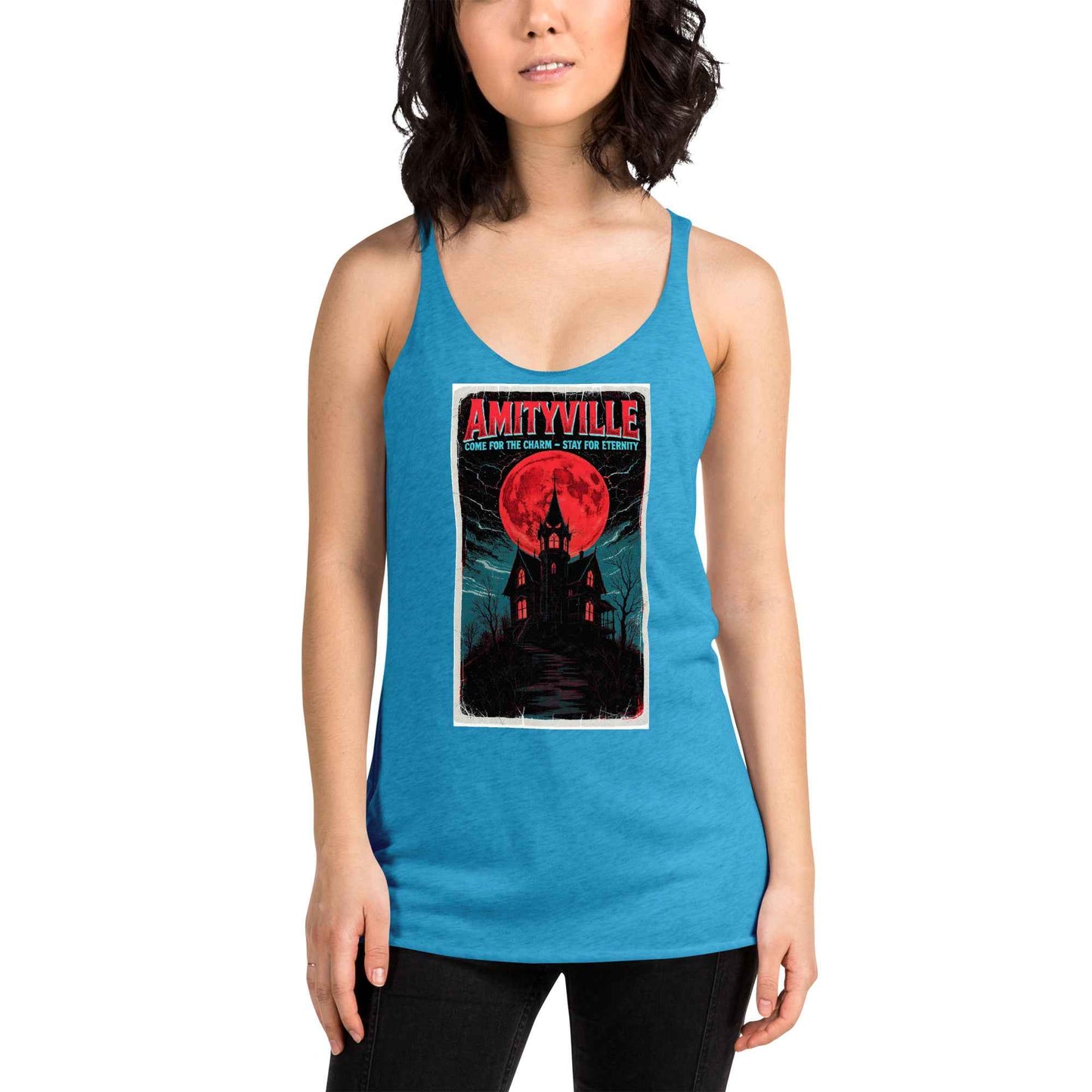 Amityville — Come for the Charm, Stay for Eternity Women's Racerback Tank
