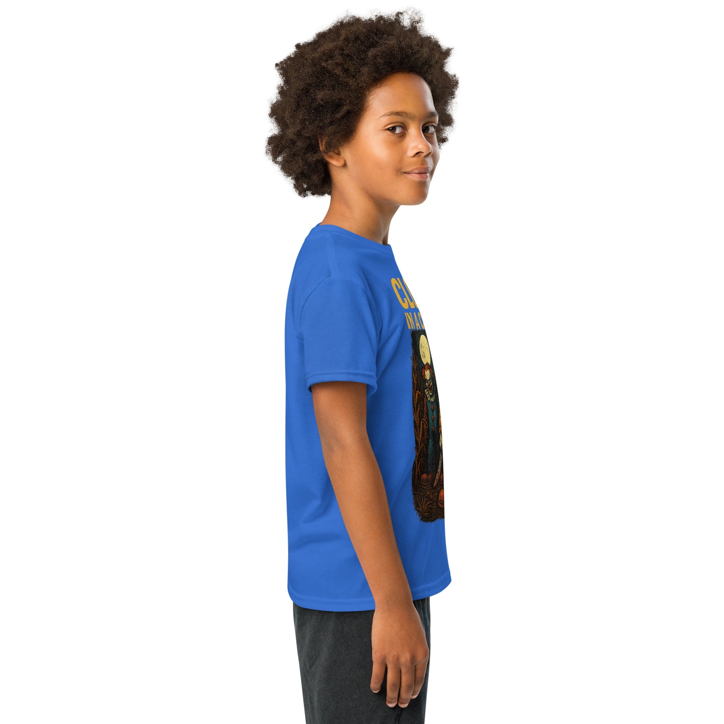 Clowns in a Cornfield Youth t-shirt from Rare Plus Apparel – unique movie & pop culture inspired design.
