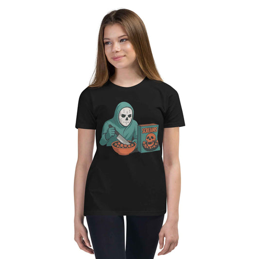 Cereal Killer – Morning Slasher Club Youth Short Sleeve T-Shirt