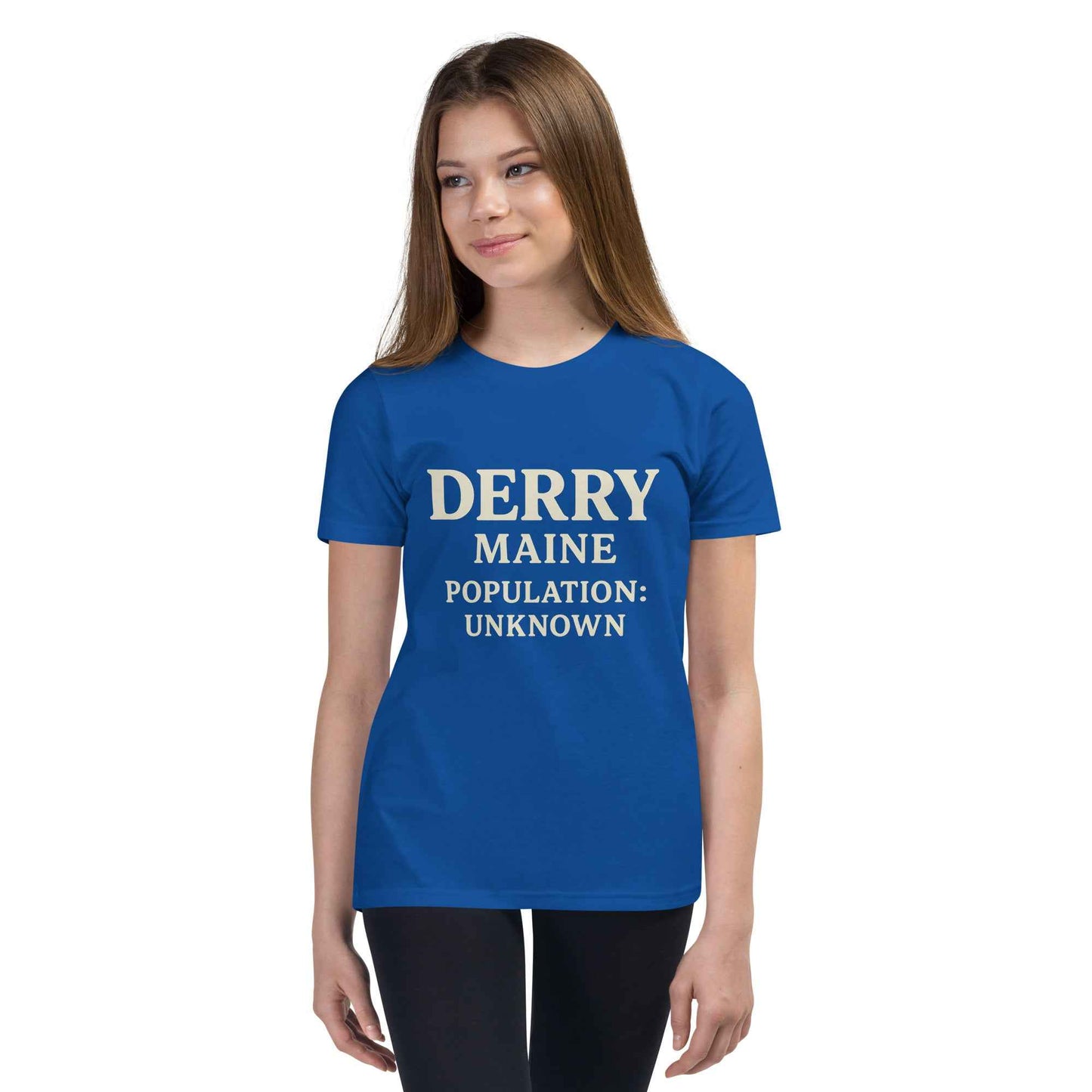 Derry Maine — Population: Unknown Youth Short Sleeve T-Shirt