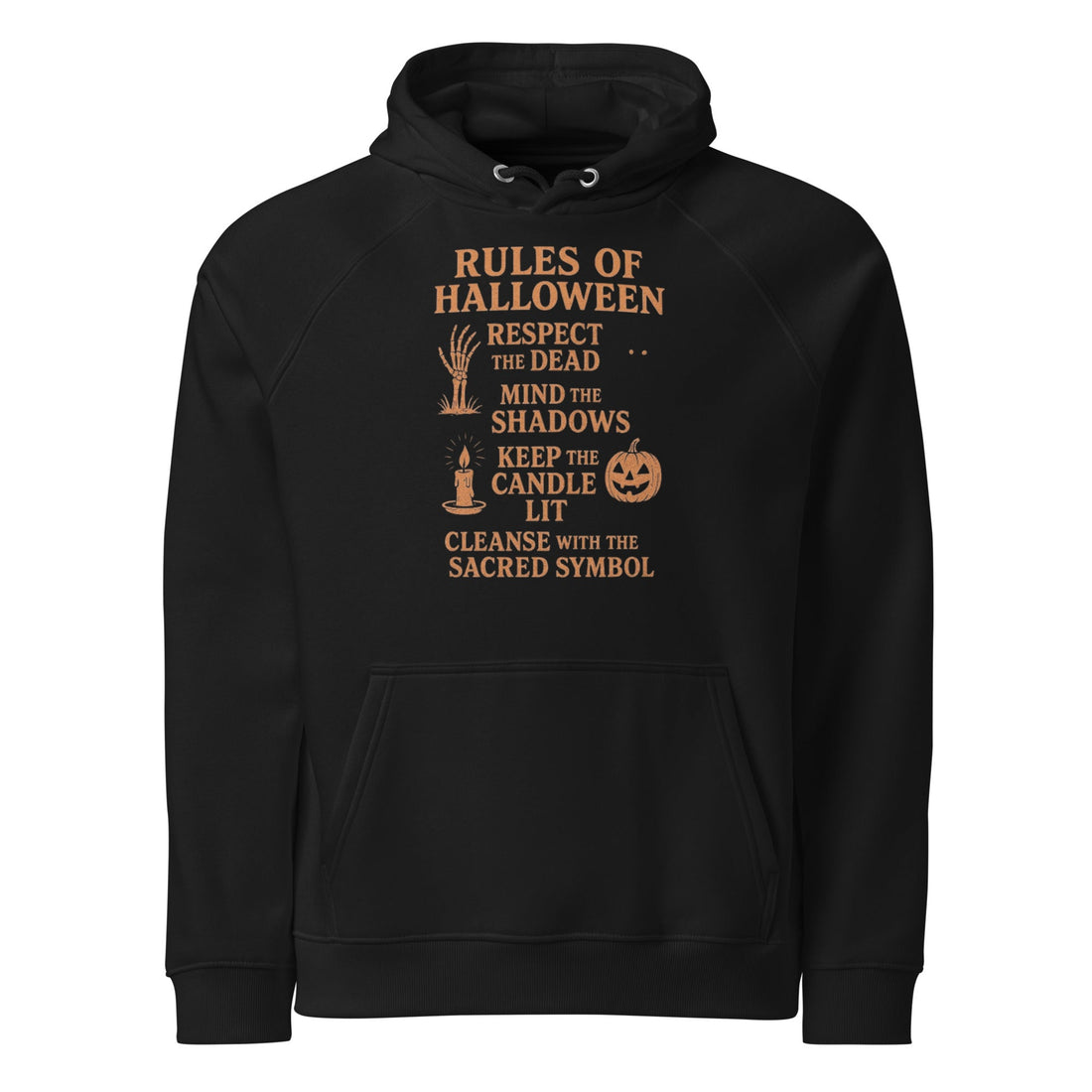 Rules of Halloween Unisex eco raglan hoodie