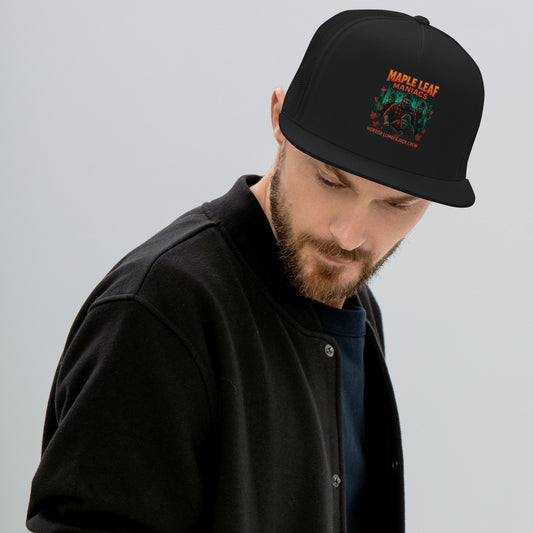 Maple Leaf Maniacs Trucker Cap  from Rare Plus Apparel – unique movie & pop culture inspired design.