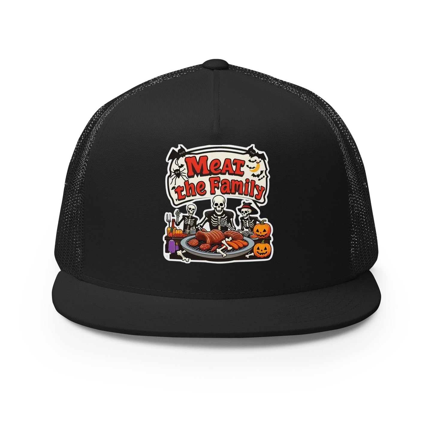 Meat The Family Trucker Cap  from Rare Plus Apparel – unique movie & pop culture inspired design.
