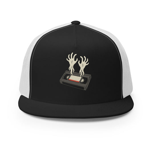 Cursed Media Trucker Cap  from Rare Plus Apparel – unique movie & pop culture inspired design.