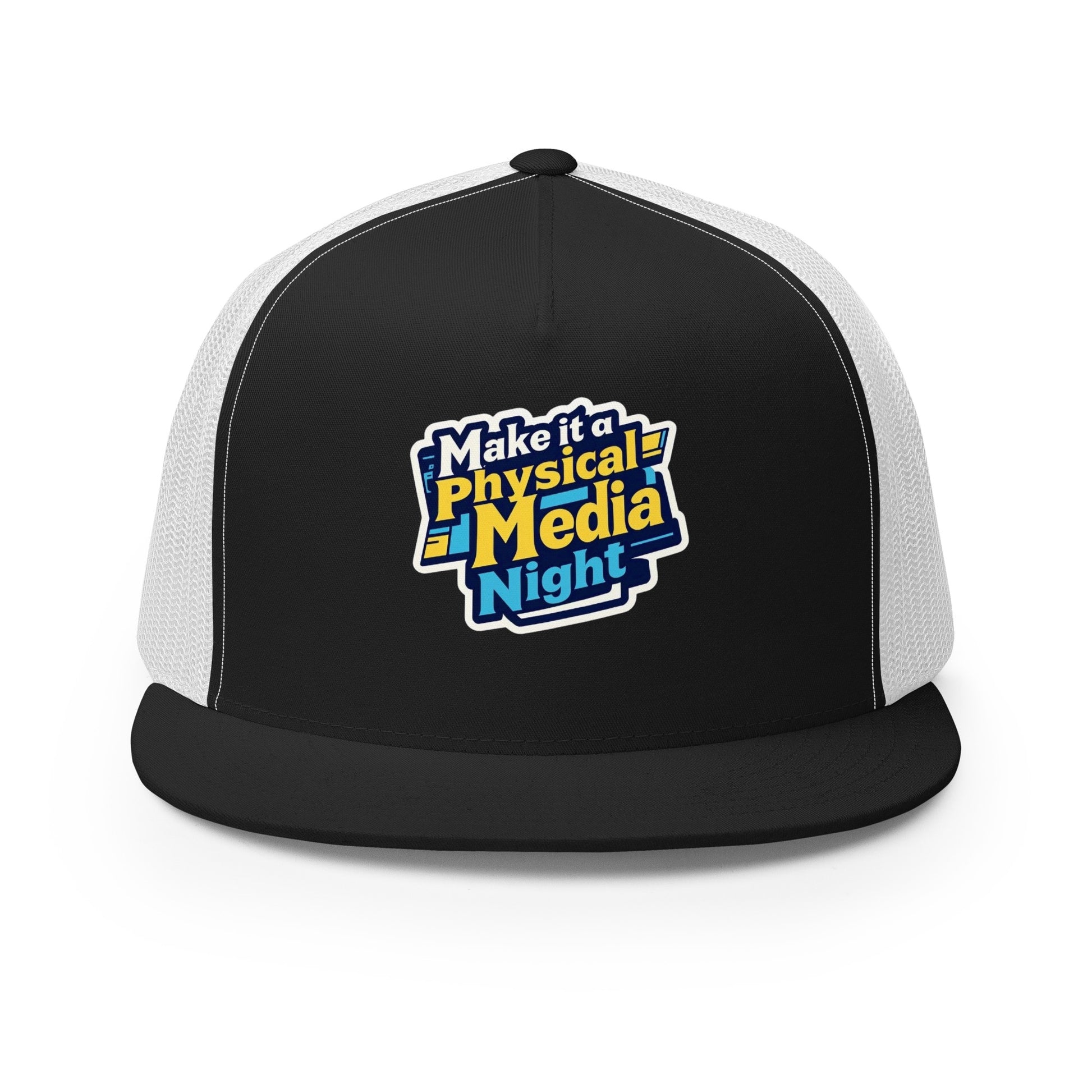 Make it a Physical Media Night Trucker Cap  from Rare Plus Apparel – unique movie & pop culture inspired design.