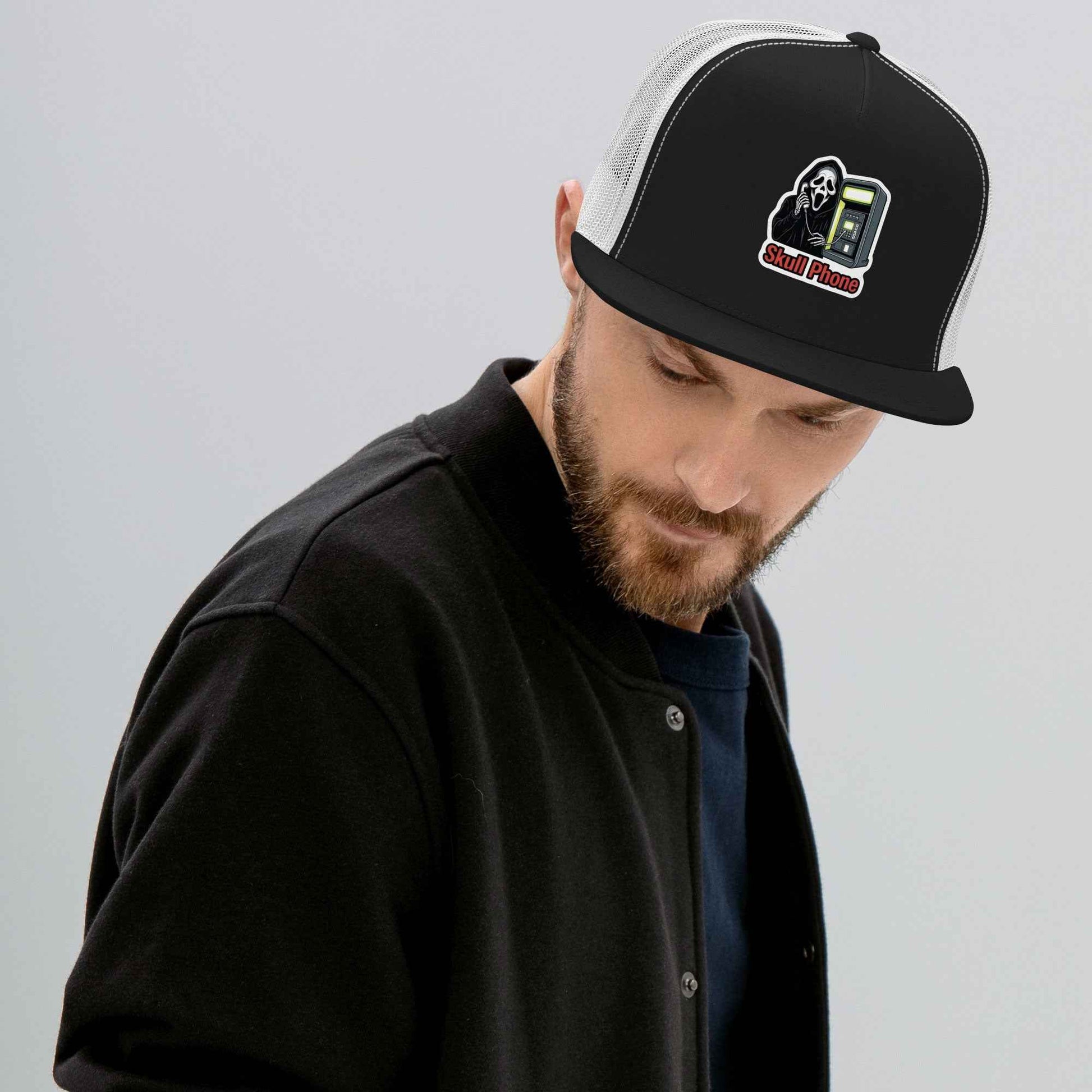 Skull Phone Skeleton Trucker Cap