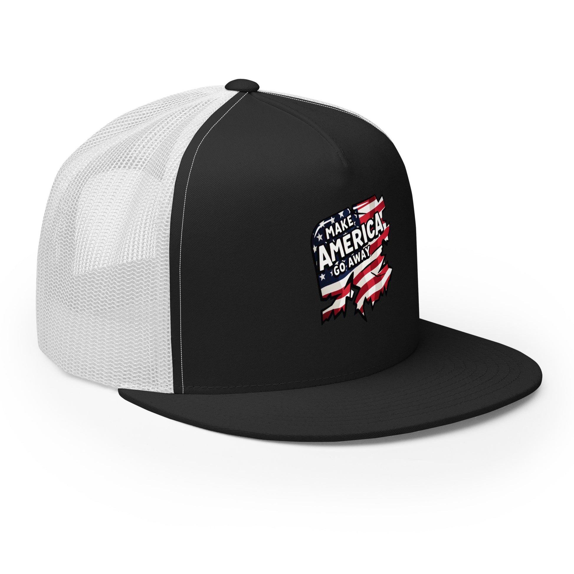 MAGA “Make America Go Away” Trucker Cap  from Rare Plus Apparel – unique movie & pop culture inspired design.