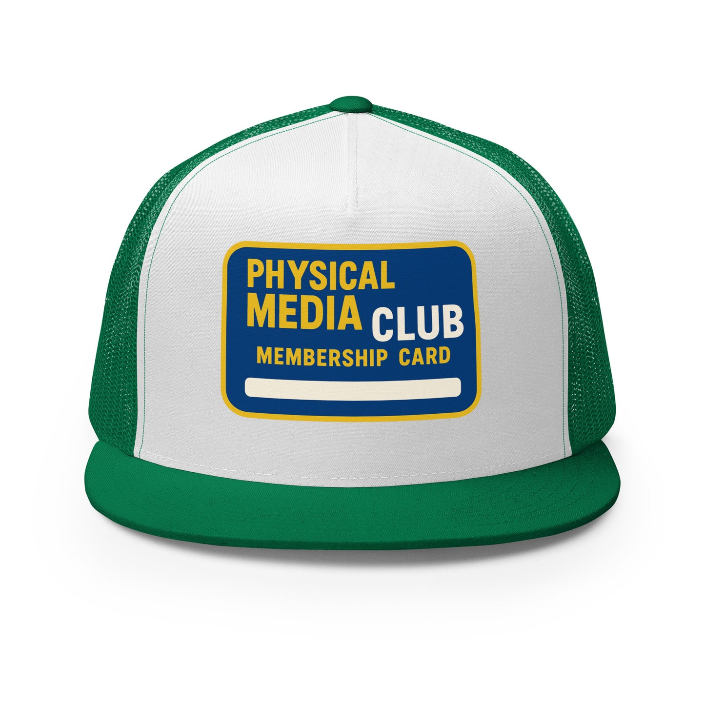 Physical Media Club Trucker Cap  from Rare Plus Apparel – unique movie & pop culture inspired design.