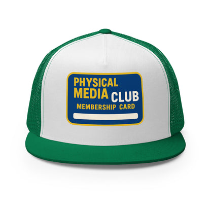 Physical Media Club Trucker Cap  from Rare Plus Apparel – unique movie & pop culture inspired design.