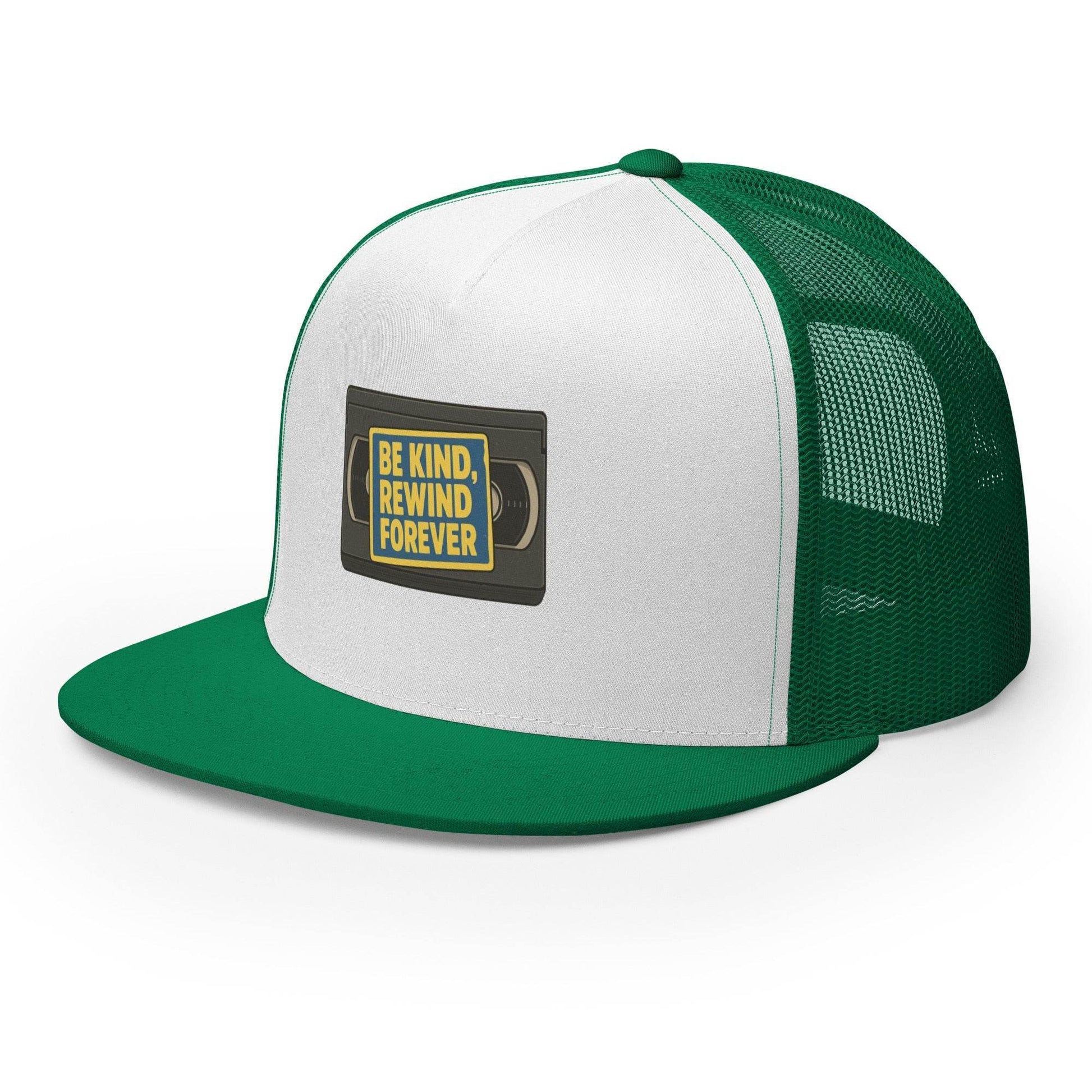 Be Kind, Rewind Forever Trucker Cap  from Rare Plus Apparel – unique movie & pop culture inspired design.
