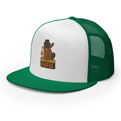 Maple Syrup Mafia Trucker Cap  from Rare Plus Apparel – unique movie & pop culture inspired design.