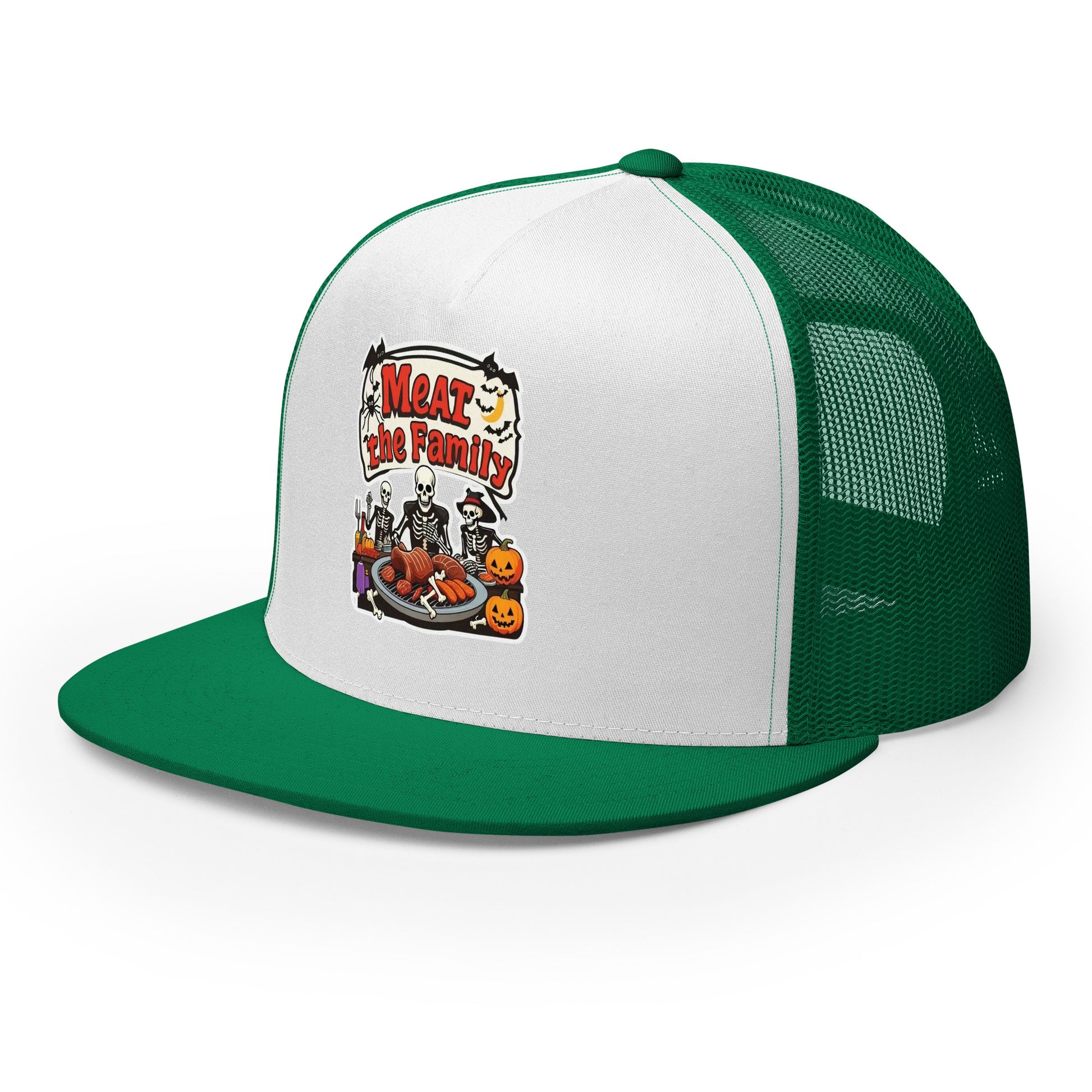 Meat The Family Trucker Cap  from Rare Plus Apparel – unique movie & pop culture inspired design.