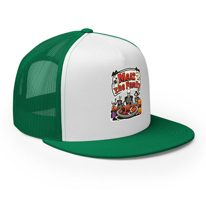 Meat The Family Trucker Cap  from Rare Plus Apparel – unique movie & pop culture inspired design.
