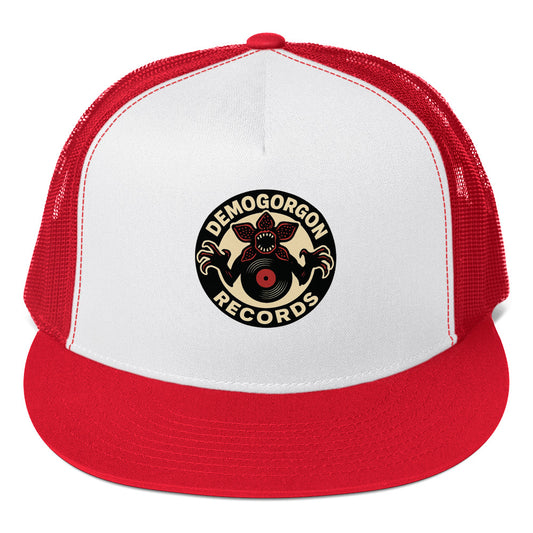 Demogorgon Records Trucker Cap  from Rare Plus Apparel – unique movie & pop culture inspired design.