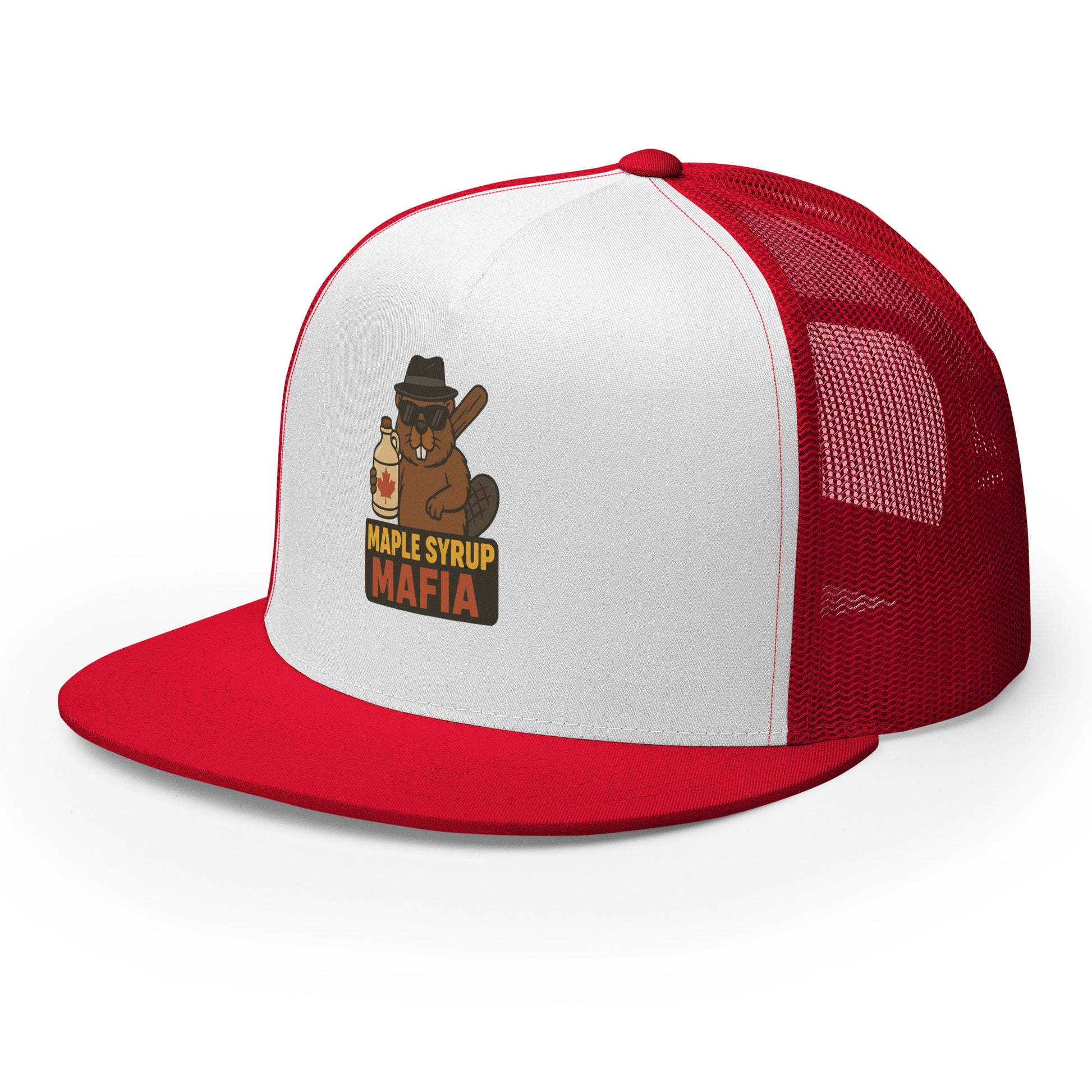 Maple Syrup Mafia Trucker Cap  from Rare Plus Apparel – unique movie & pop culture inspired design.