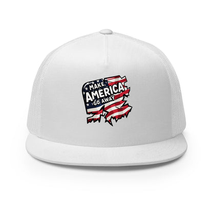 MAGA “Make America Go Away” Trucker Cap  from Rare Plus Apparel – unique movie & pop culture inspired design.