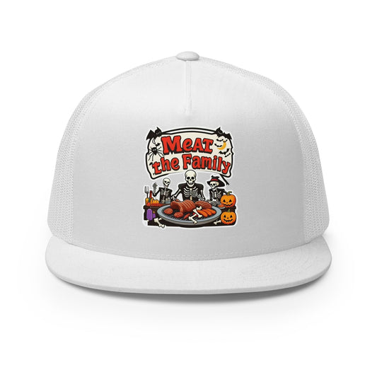 Meat The Family Trucker Cap  from Rare Plus Apparel – unique movie & pop culture inspired design.