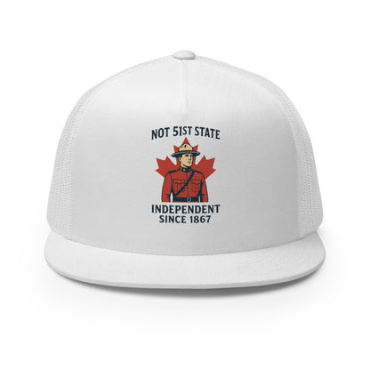 Not 51st State Mountie Trucker Cap  from Rare Plus Apparel – unique movie & pop culture inspired design.