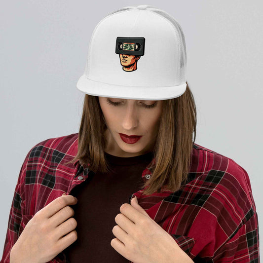 Tape Head Retro VHS Horror Design Trucker Cap