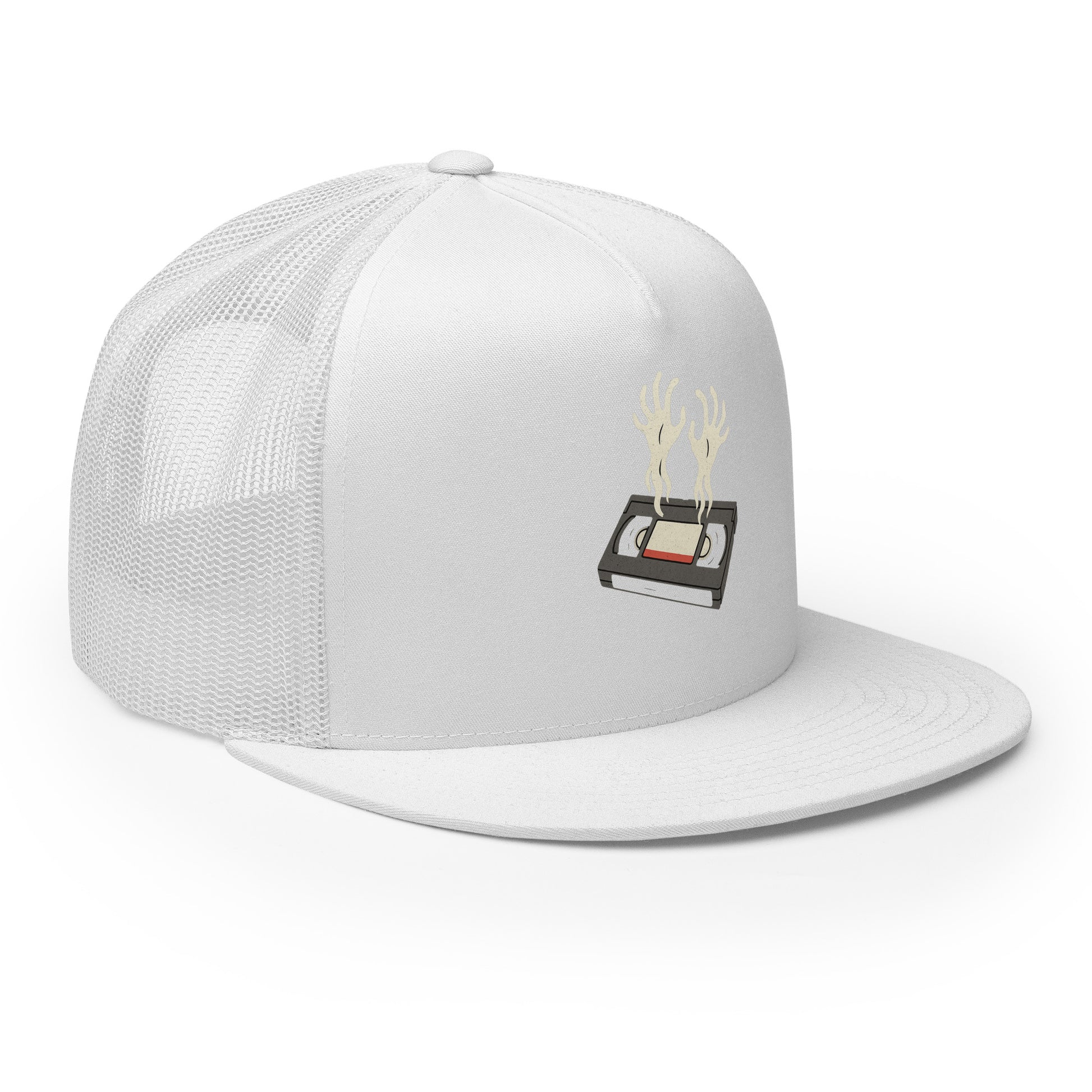 Cursed Media Trucker Cap  from Rare Plus Apparel – unique movie & pop culture inspired design.