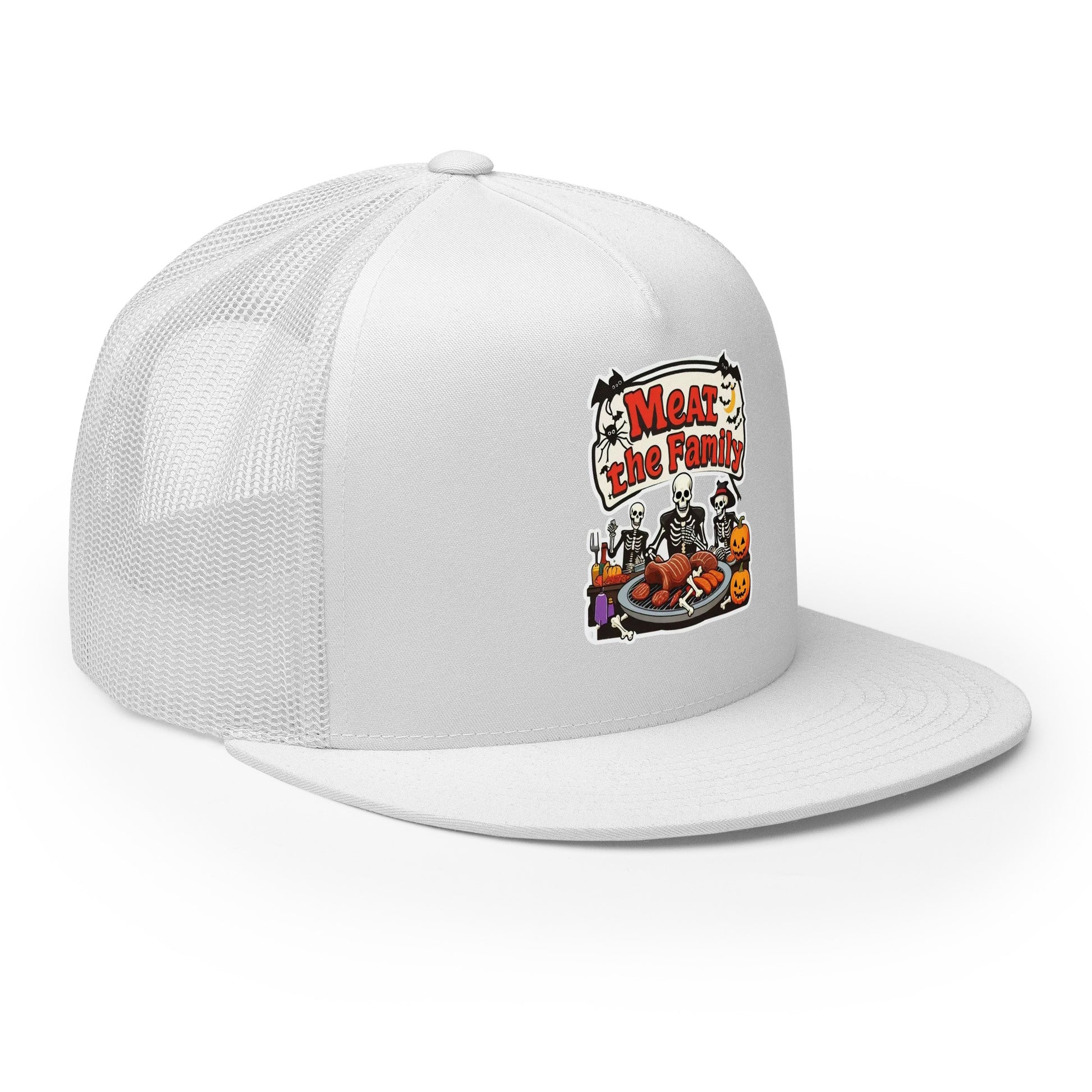 Meat The Family Trucker Cap  from Rare Plus Apparel – unique movie & pop culture inspired design.