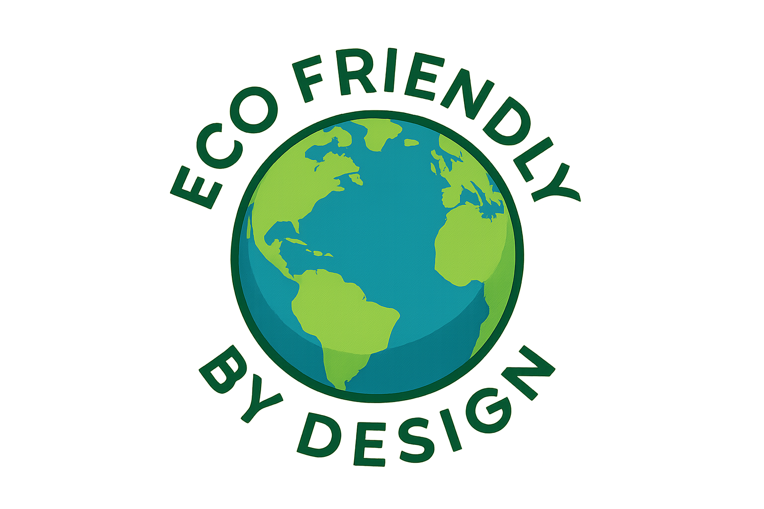 Icon of the Earth featuring the words “Eco-Friendly by Design” in clean, modern text — sustainability badge representing Rare Plus Apparel’s commitment to environmentally conscious design.