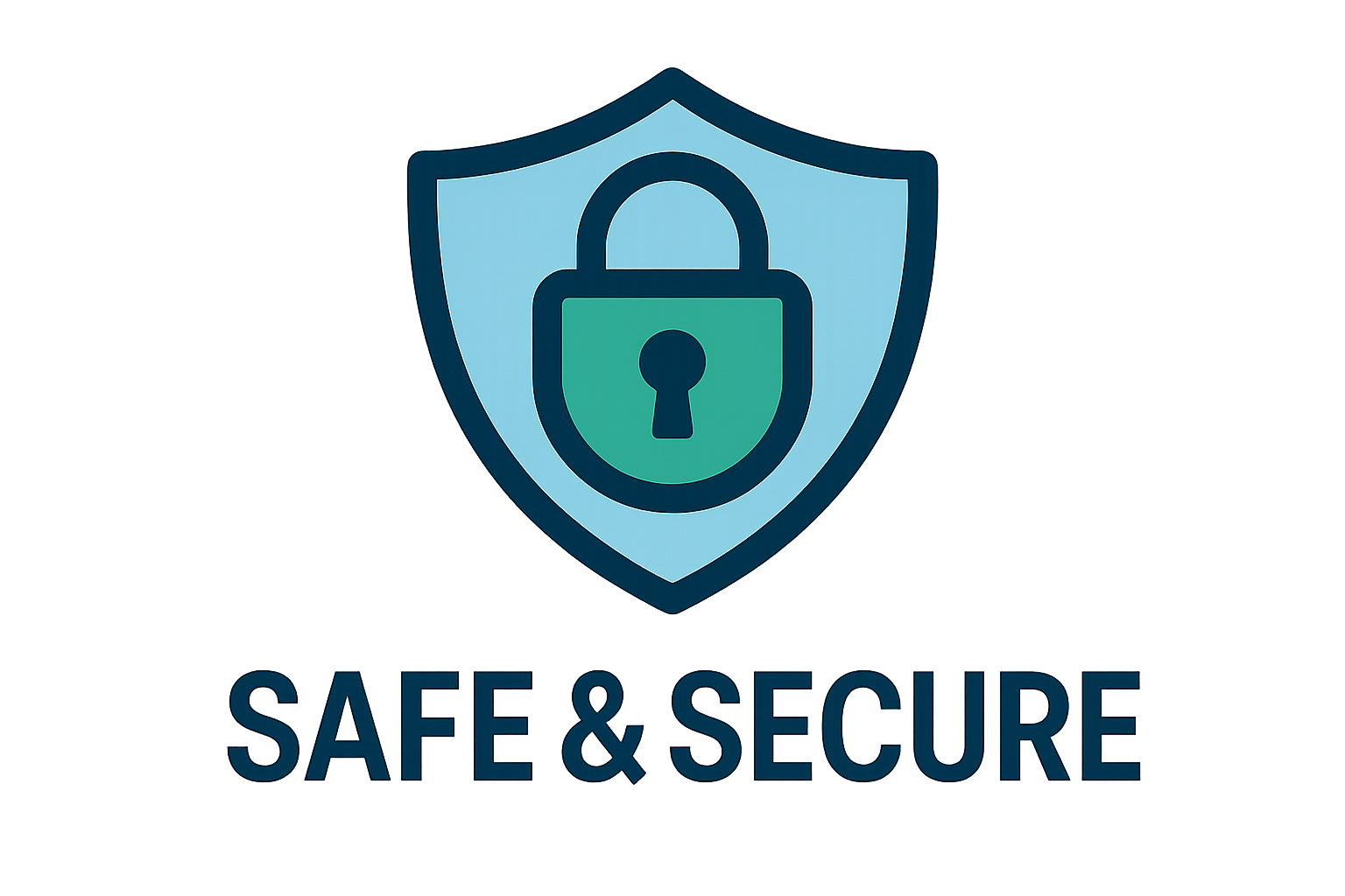 Icon featuring a lock and shield with the words “Safe & Secure” — security badge symbolizing Rare Plus Apparel’s trusted and protected shopping experience.