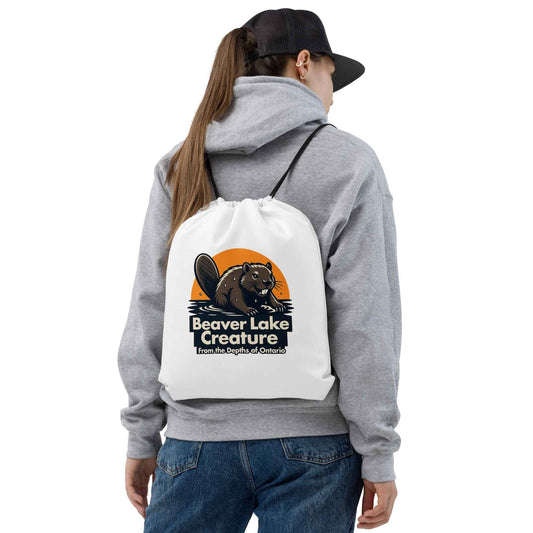 “Beaver Lake Creature” From the Depths of Ontario Drawstring bag