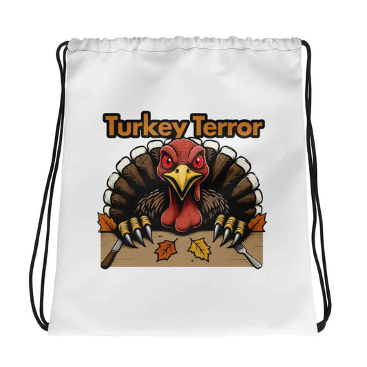 “Turkey Terror” Feast of Fear Drawstring bag