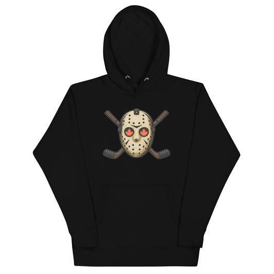 Hockey Mask Haunt Unisex Hoodie  from Rare Plus Apparel – unique movie & pop culture inspired design.