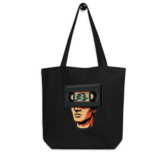 Tape Head Retro VHS Horror Design Eco Tote Bag
