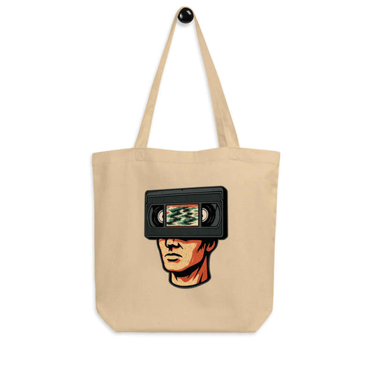 Tape Head Retro VHS Horror Design Eco Tote Bag