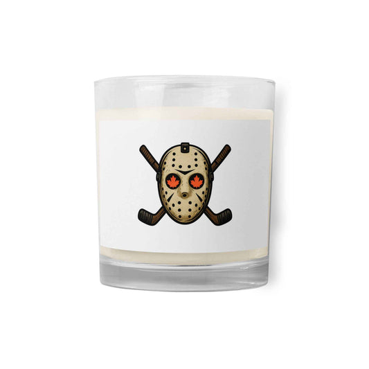 Hockey Mask Haunt Glass jar soy wax candle