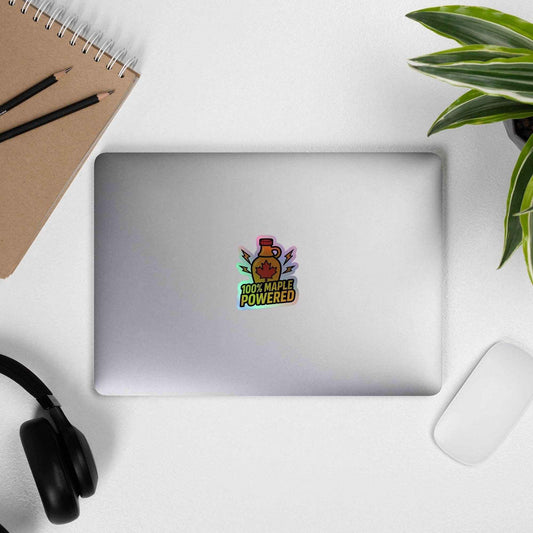 100% Maple Powered Holographic stickers