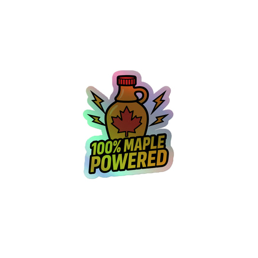 Maple Leaf Maniacs Holographic stickers  from Rare Plus Apparel – unique movie & pop culture inspired design.