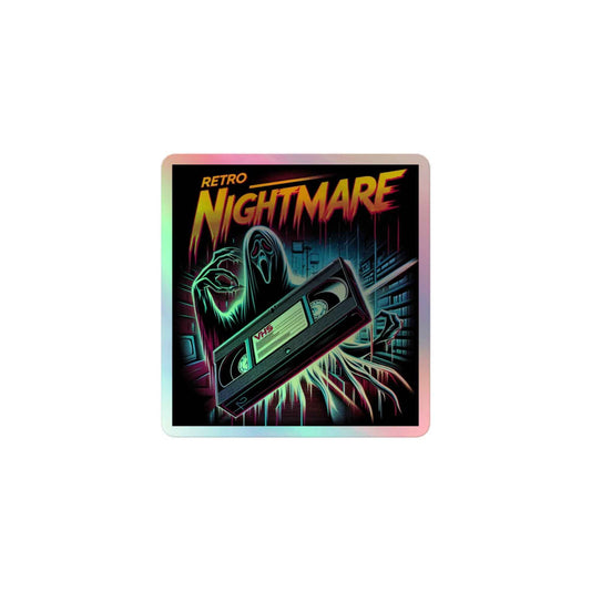 Retro VHS Nightmare Horror Design Holographic stickers