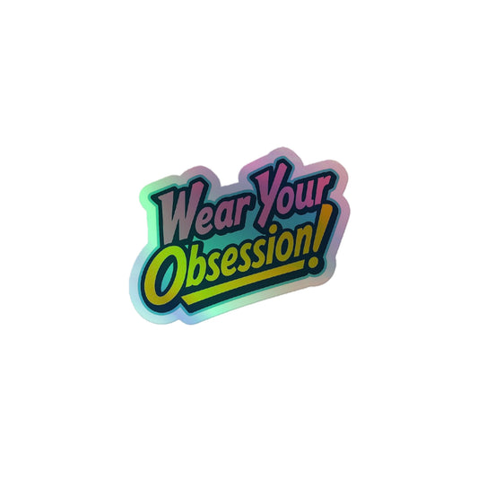 Wear Your Obsession! Retro Streetwear Holographic stickers  from Rare Plus Apparel – unique movie & pop culture inspired design.