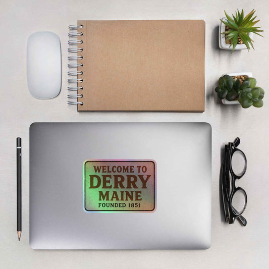 Welcome to Derry, Maine: Founded 1851 Holographic stickers