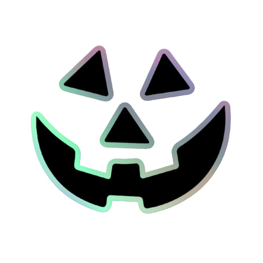 Traditional Jack-o'-Lantern Holographic stickers  from Rare Plus Apparel – unique movie & pop culture inspired design.