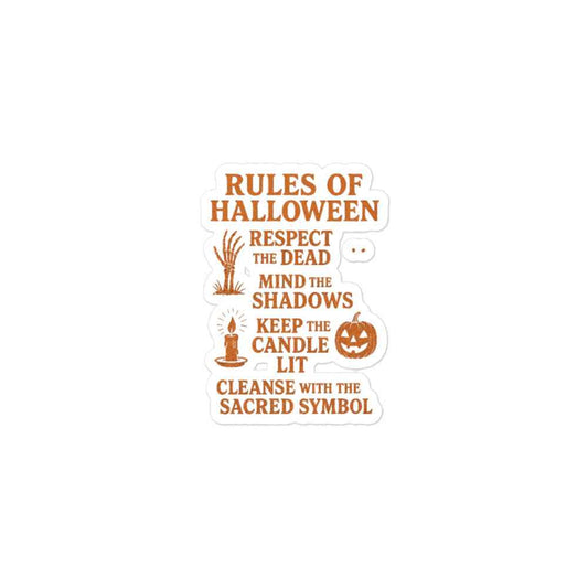 Rules of Halloween Bubble-Free Stickers for Festive Decor
