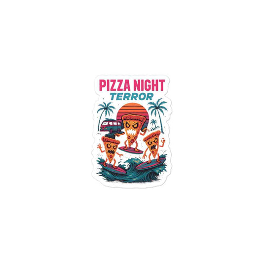 “Surfer Boy Slashers” Pizza Night Terror Bubble-free stickers