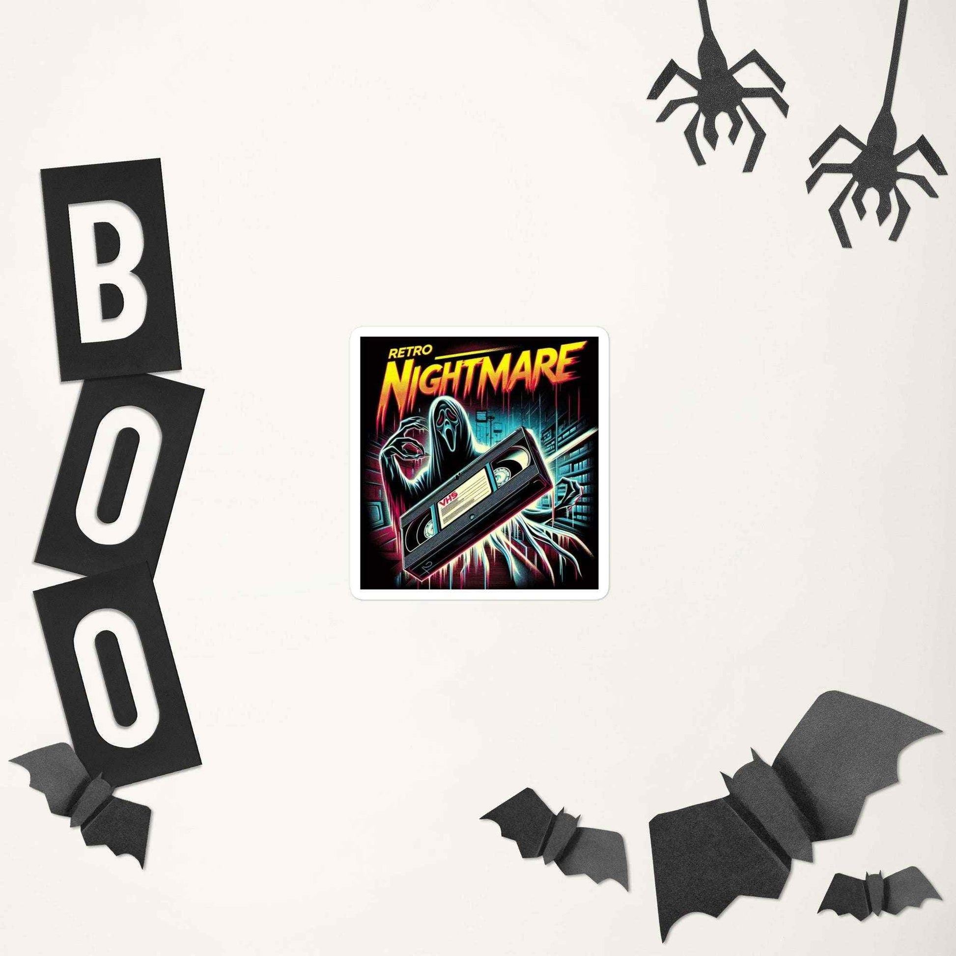 Retro VHS Nightmare Horror Design Bubble-free stickers