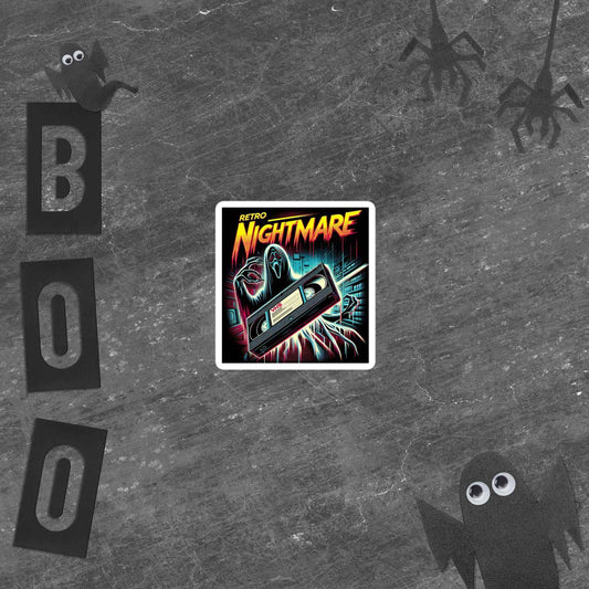 Retro VHS Nightmare Horror Design Bubble-free stickers