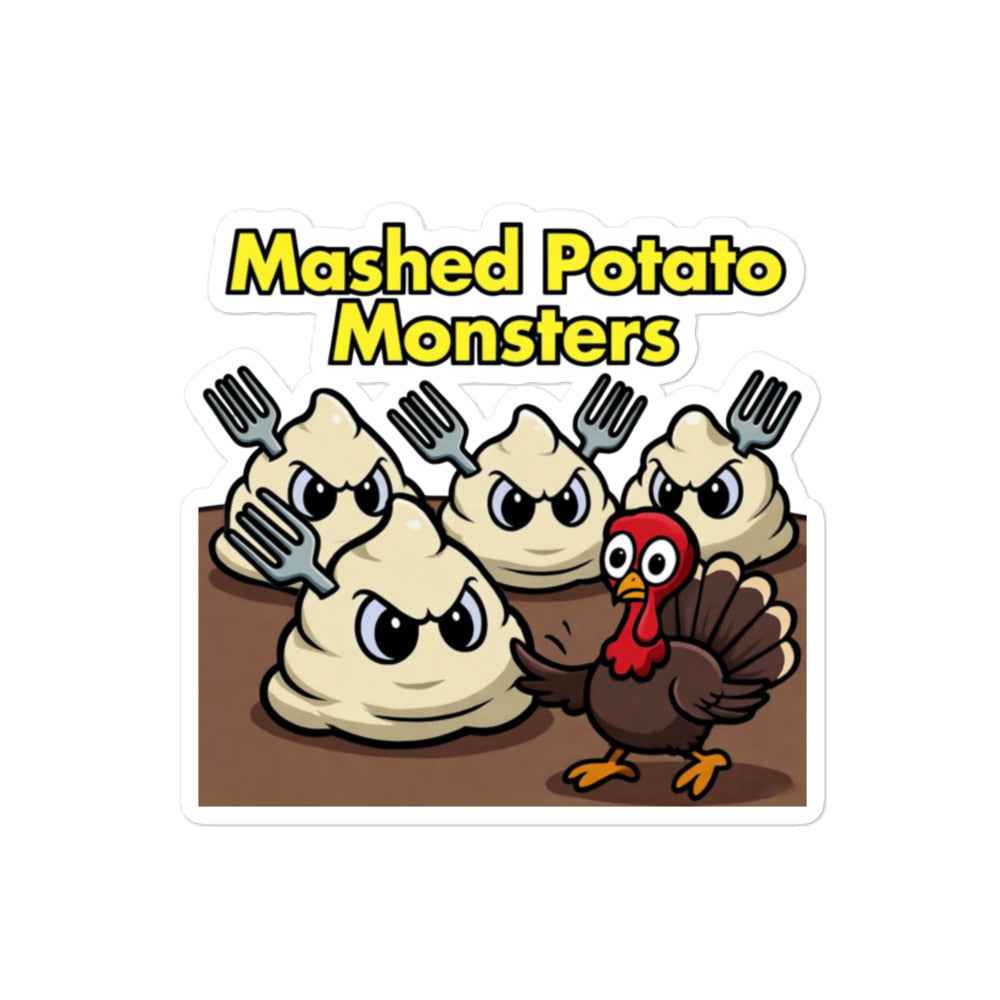 Mashed Potato Monsters Bubble-free stickers