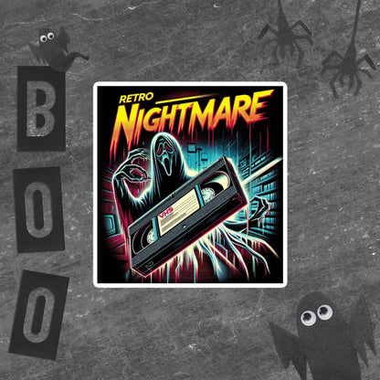 Retro VHS Nightmare Horror Design Bubble-free stickers
